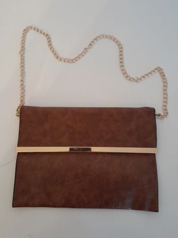 Pochette sac à main Sacoche marron et doré