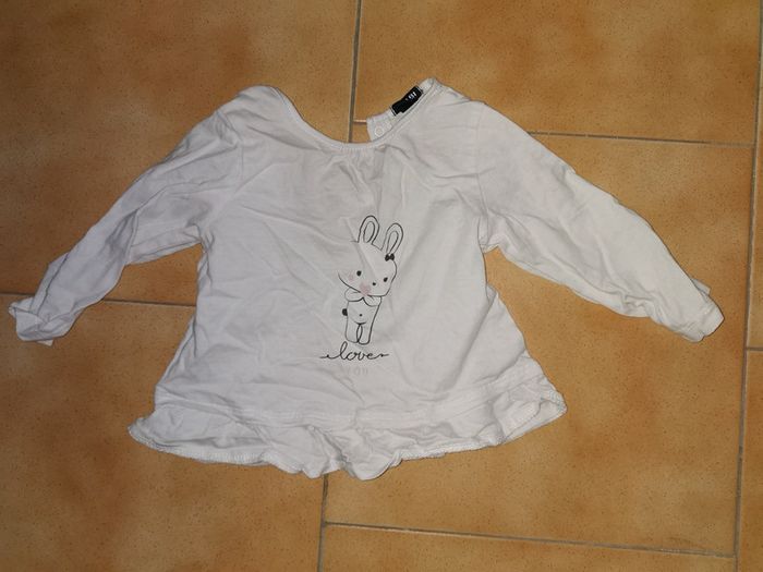 Tee shirt ml lapin 9mois