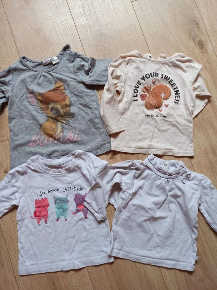 Lot de 4 t-shirt manches longues