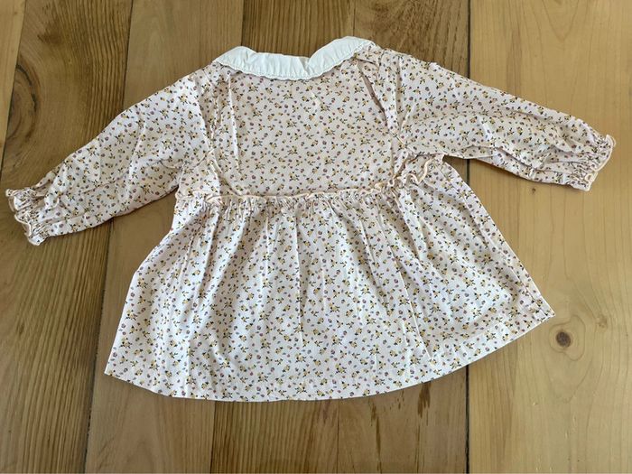🌷 Ensemble Robe fleurie manches longues et legging blanc – Orchestra – 9 mois fille - photo numéro 3