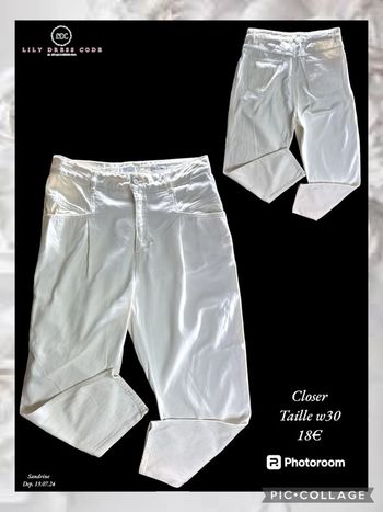 🤍Jean blanc Closer – Taille W30 SOLDÉ -20% 🤍
