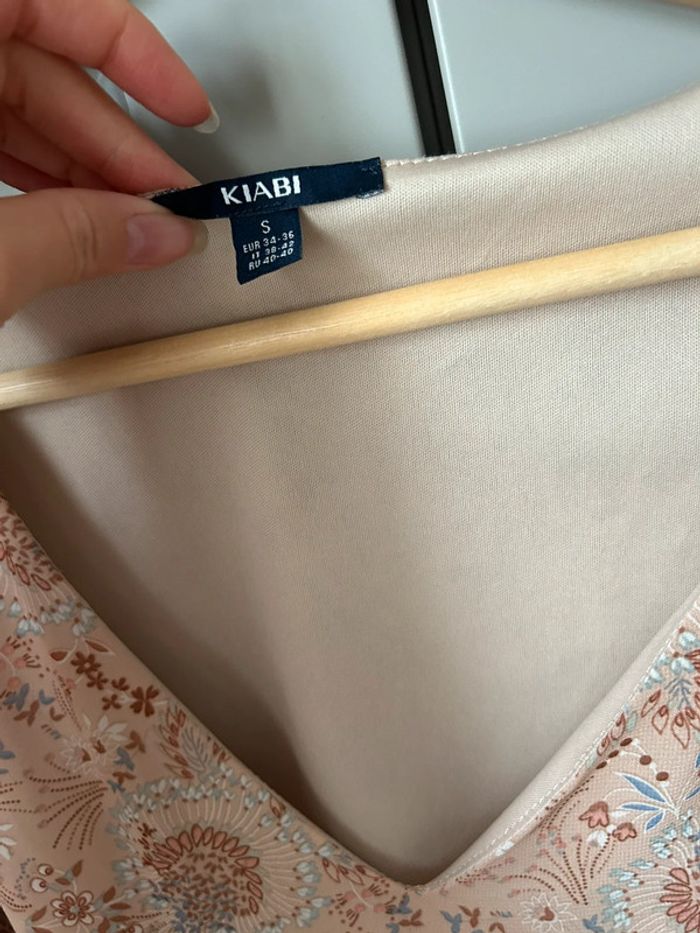 T-shirt blouse fleuri rose - photo numéro 3