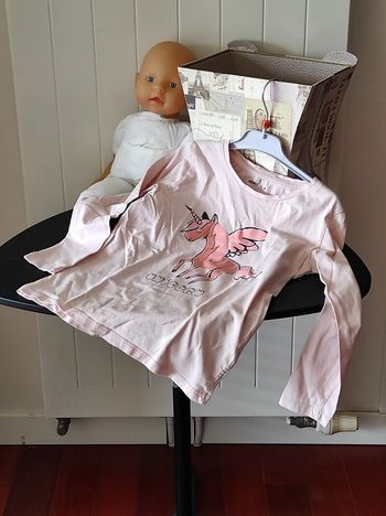 🦄 T-shirt manches longues fille – Taille 8 ans – Rose