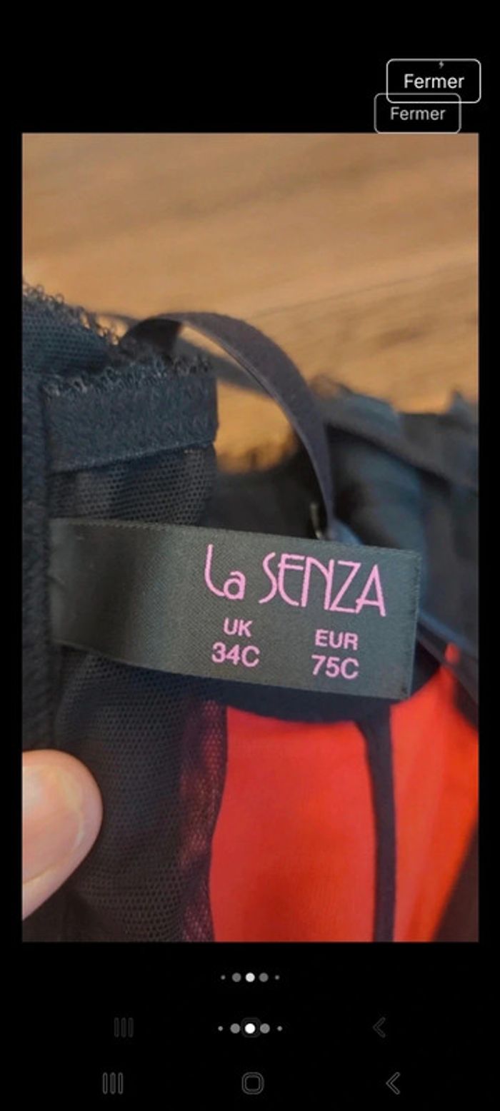 Corset guêpière rouge/noir La Senza fr 90C - photo numéro 10