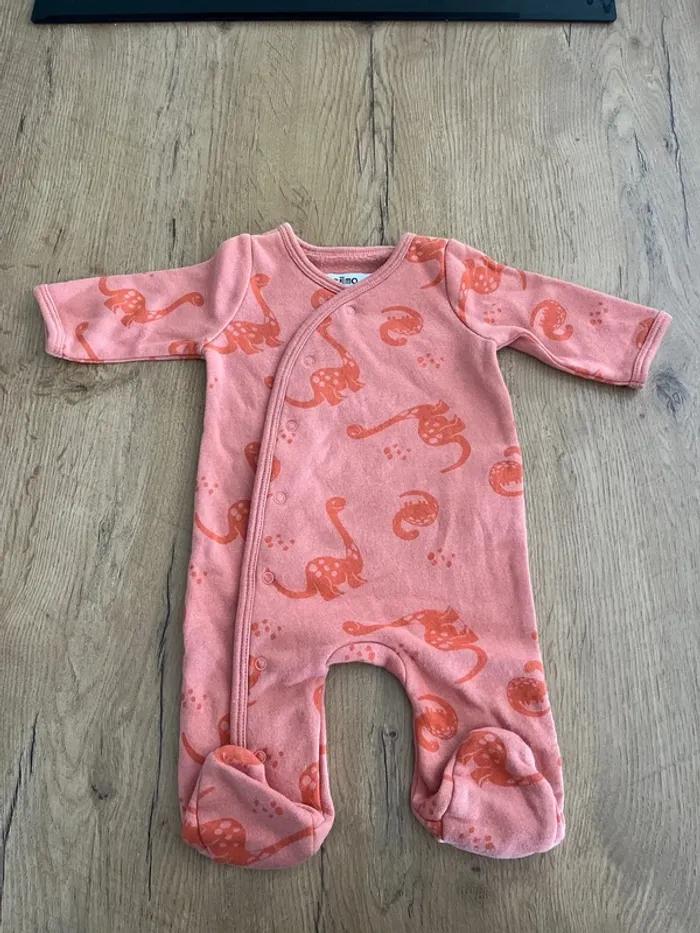 Pyjama grenouillère 1 mois coton dinosaure