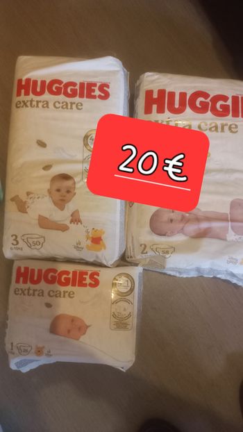 Les couches huggies taille 1/2/3