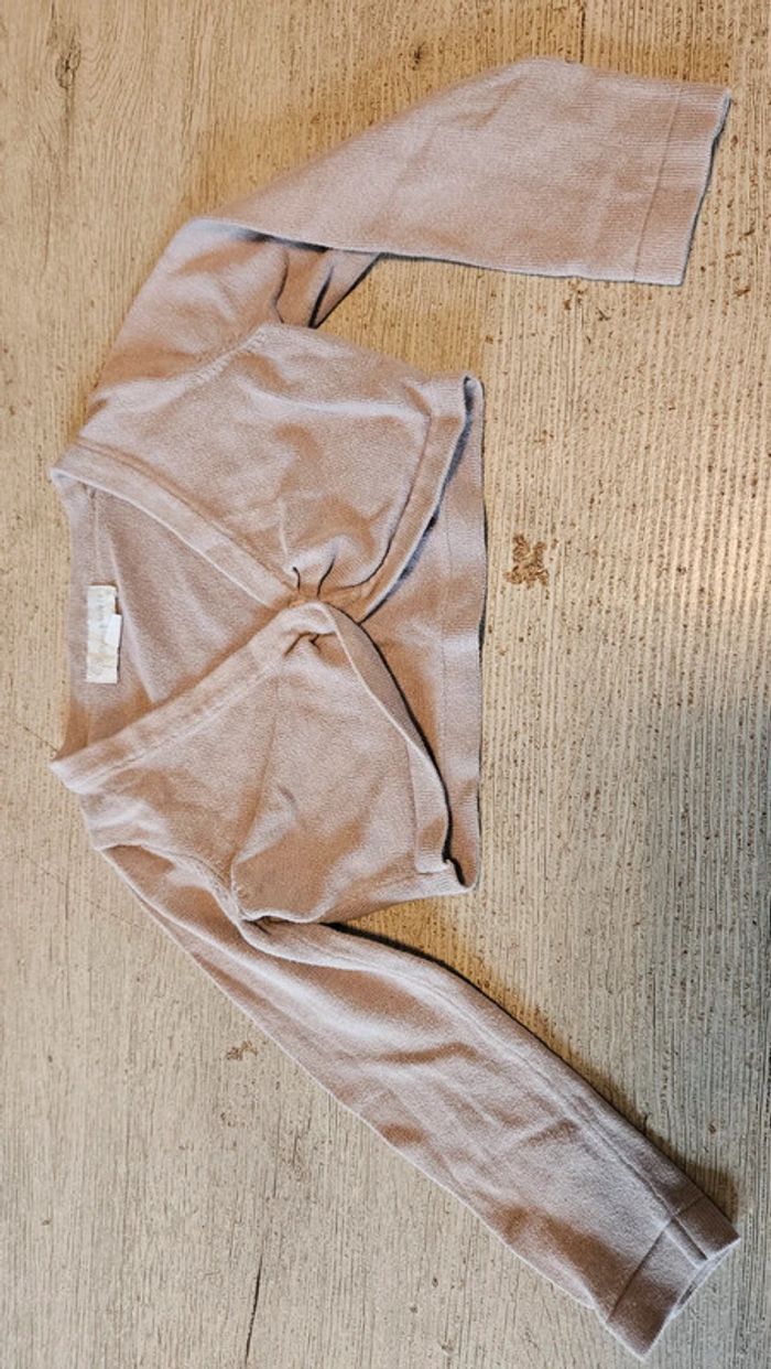 Boléro à manches longues beige foncé, Buissonnière, 6 ans, nickel - photo numéro 5