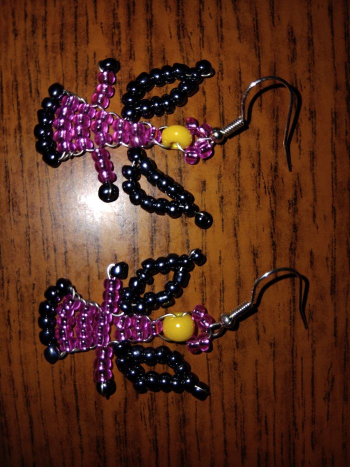 Boucle d oreille en perle de rocaille avec acier inoxydable état neuf