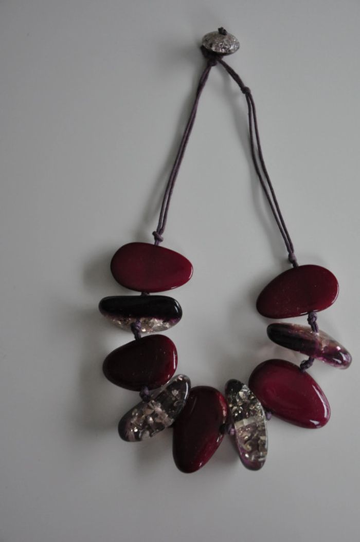 Joli collier artisanal forme galet - photo numéro 3