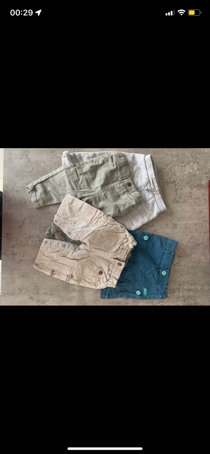 Lot pantalon et pantacourts de 3 à 9 mois