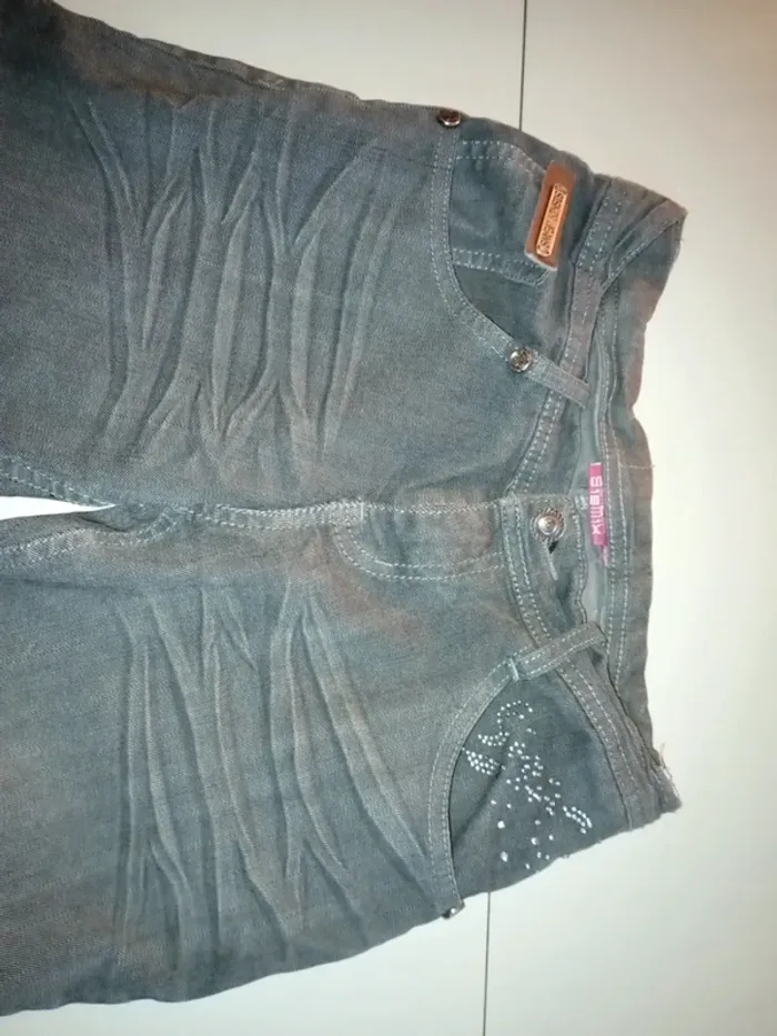 Jean sismix taille 32 gris élastique réglable - photo numéro 2