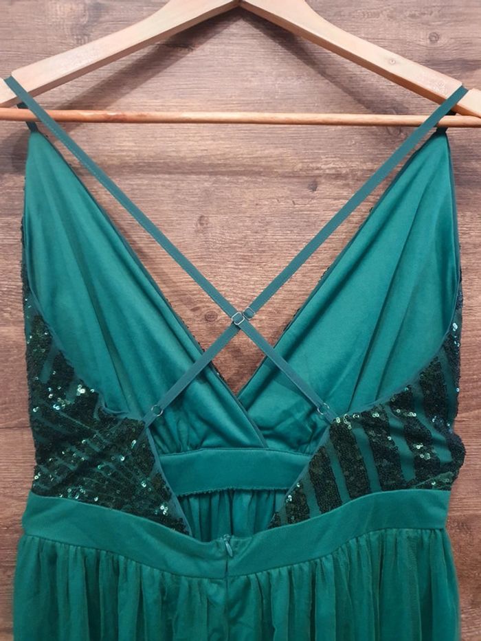 Robe de cocktail émeraude - photo numéro 4