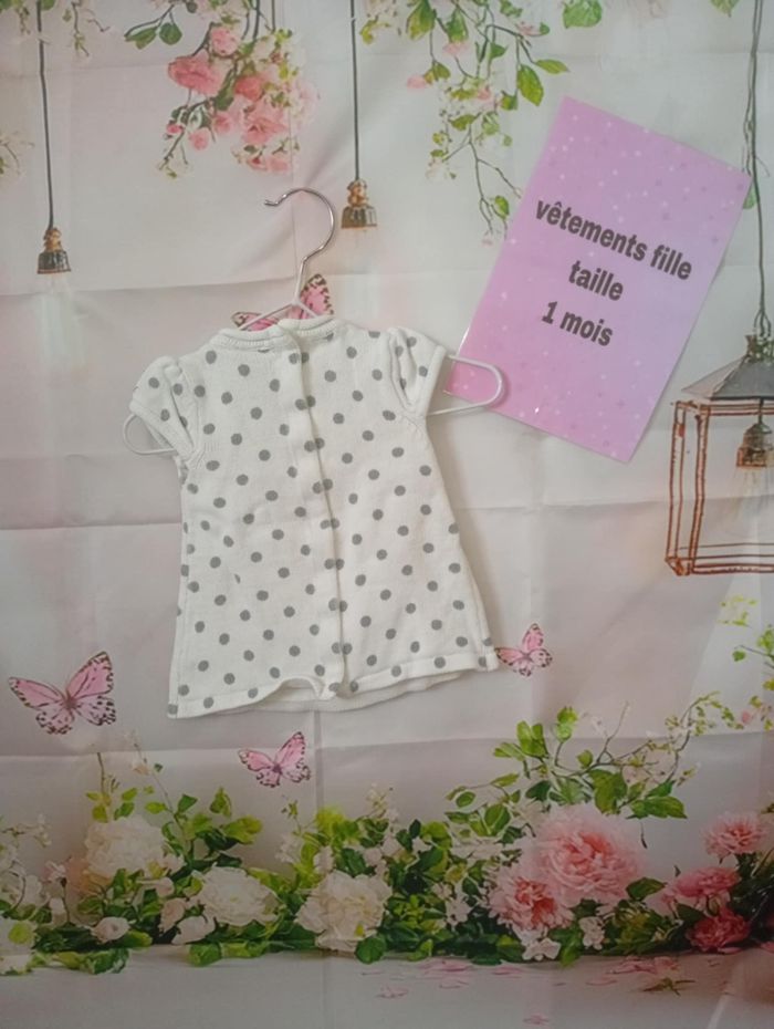 Robe fille Les bébés sont comme ça ! blanches taille 1 mois / 56 cm - photo numéro 3
