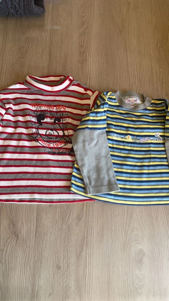 Lot de 2 hauts Pic ouic en 12/18 mois