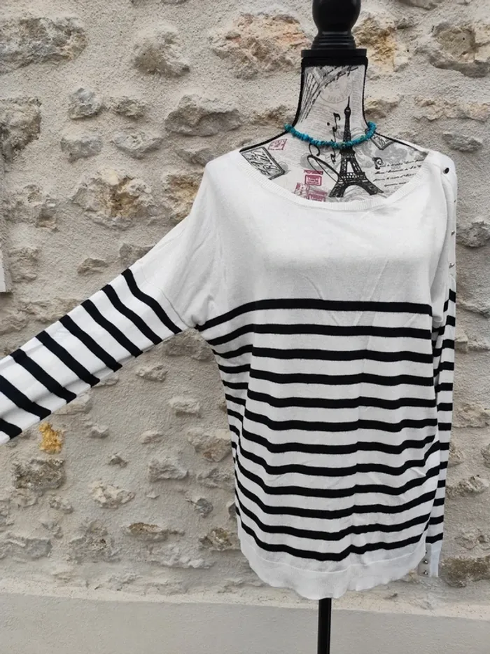 Superbe marinière femme taille M oversize - photo numéro 5