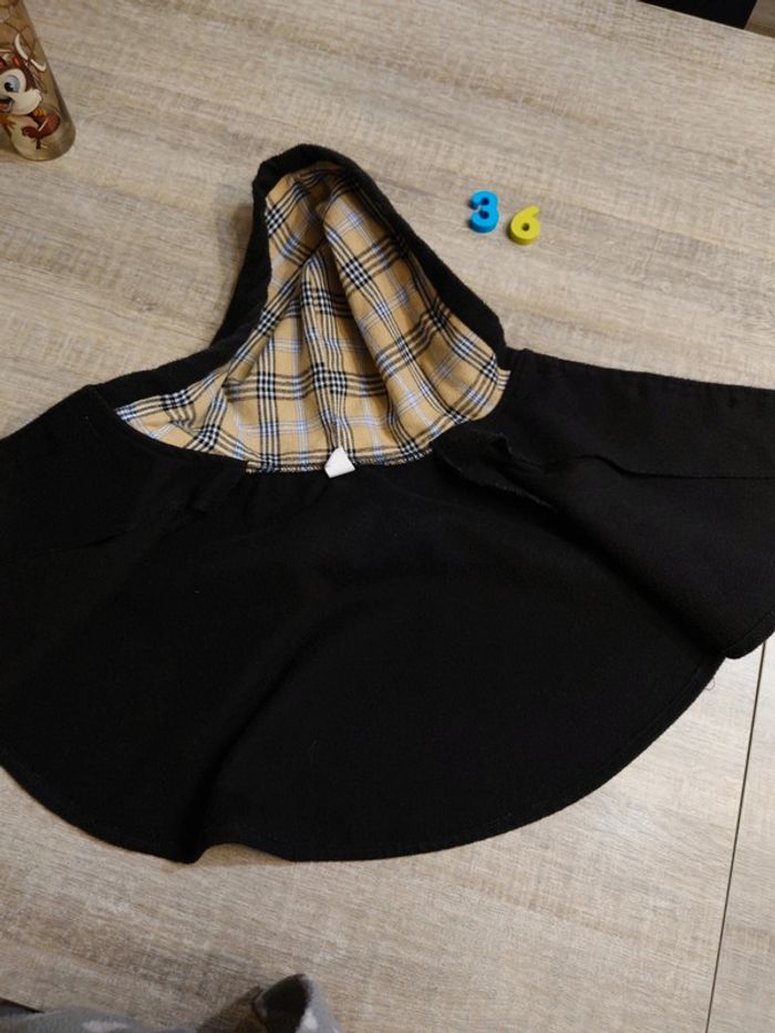 Poncho noir à capuche fille : 2 ans - photo numéro 2