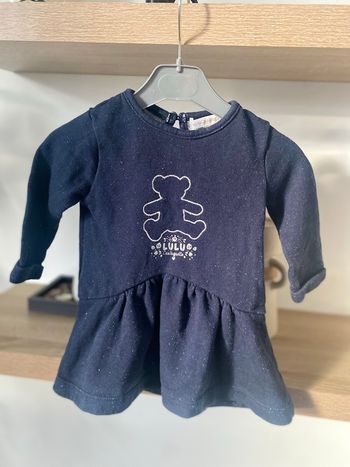 Robe fille bleue marine Lulu Castagnette  6 mois