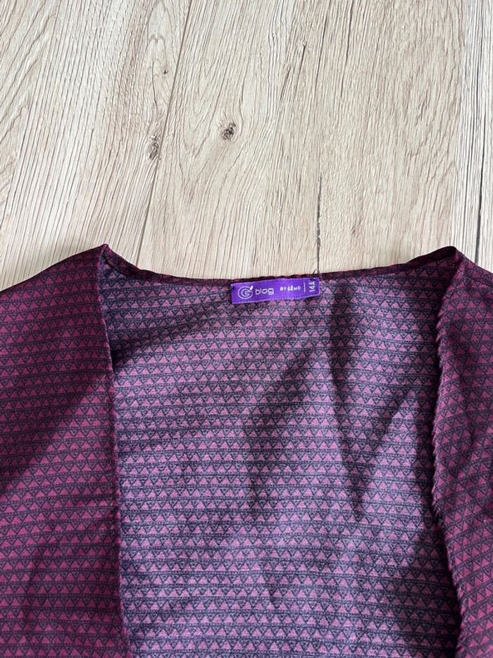 Kimono court bordeaux taille 14 ans - photo numéro 3