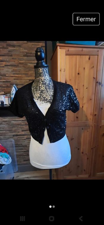 Bolero noir a sequins