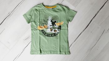 Vêtement garçon tee-shirt manches courtes vert Mickey Mouse Disney 5 ans