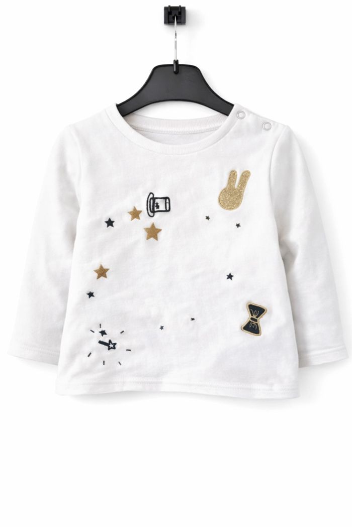 Pull blanc manches longues