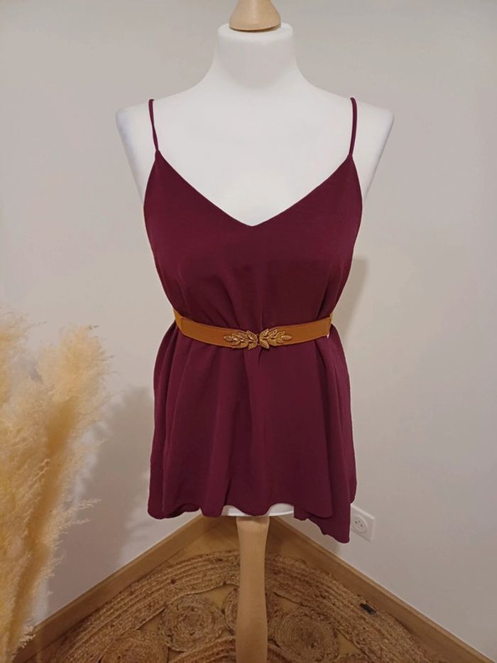 Débardeur fluide couleur Aubergine Floria taille S 36 - photo numéro 6
