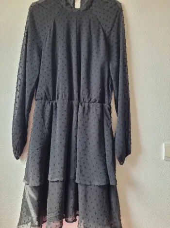 Robe noire patineuse manche longue