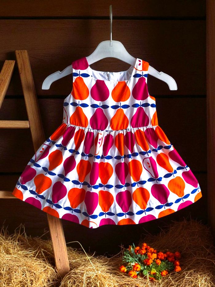 JACADI - 2P BÉBÉ FILLE MOTIF POIRES, ROBE + CULOTTE AUX TEINTES LUMINEUSES 6M - photo numéro 4