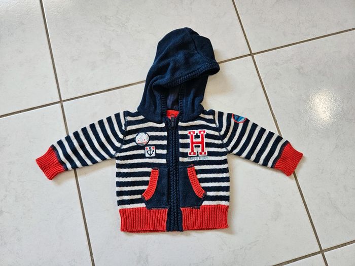 Pull zippé à capuche bébé garçon 3 mois BBG