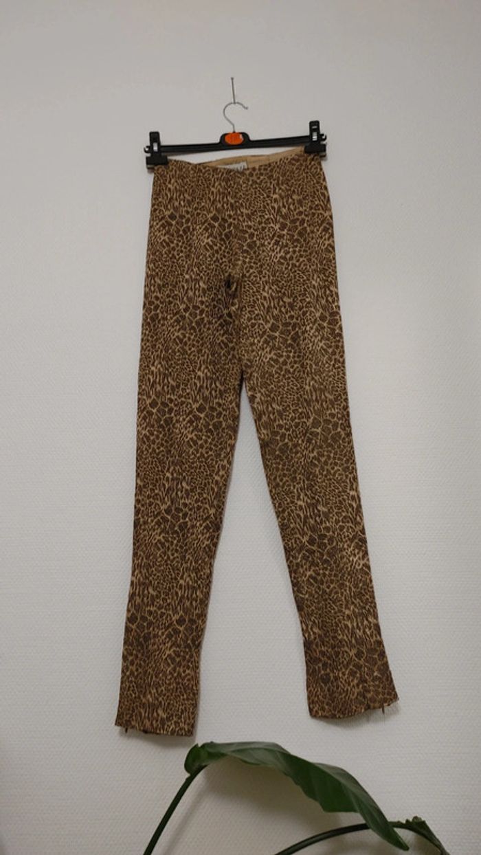Très belle ensemble veste matelassé chaude imprimer doré style animal léopard en soie laine viscose - photo numéro 11