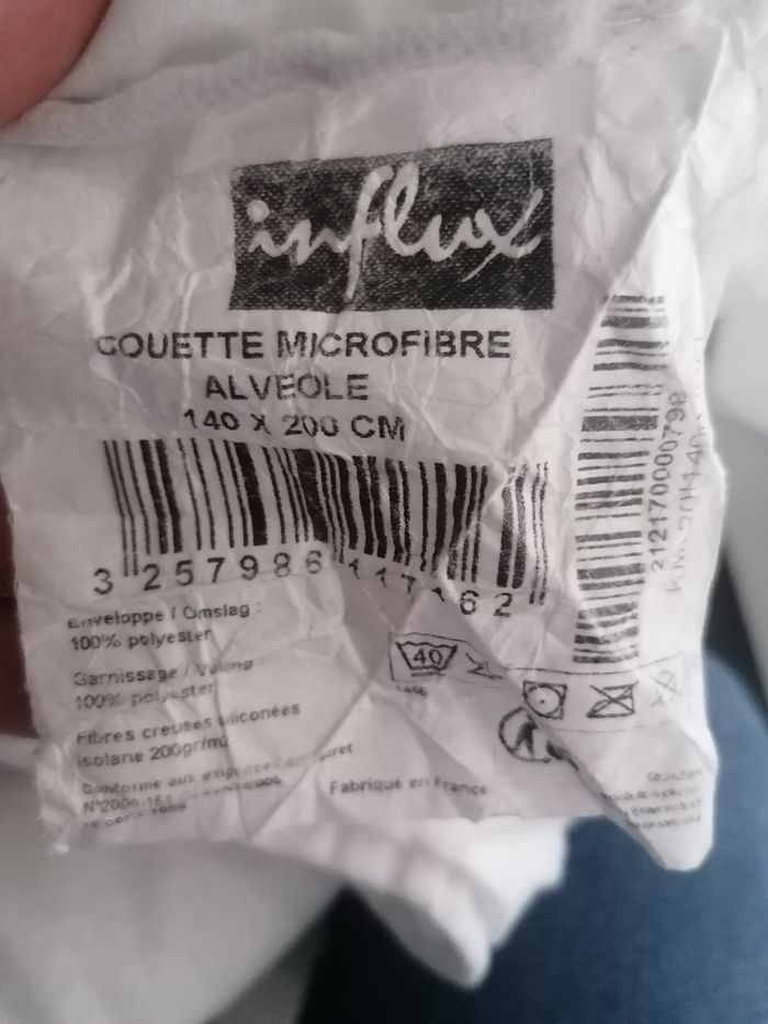 Couette microfibre alvéolé mi saison 🛌140 ×200 - photo numéro 8