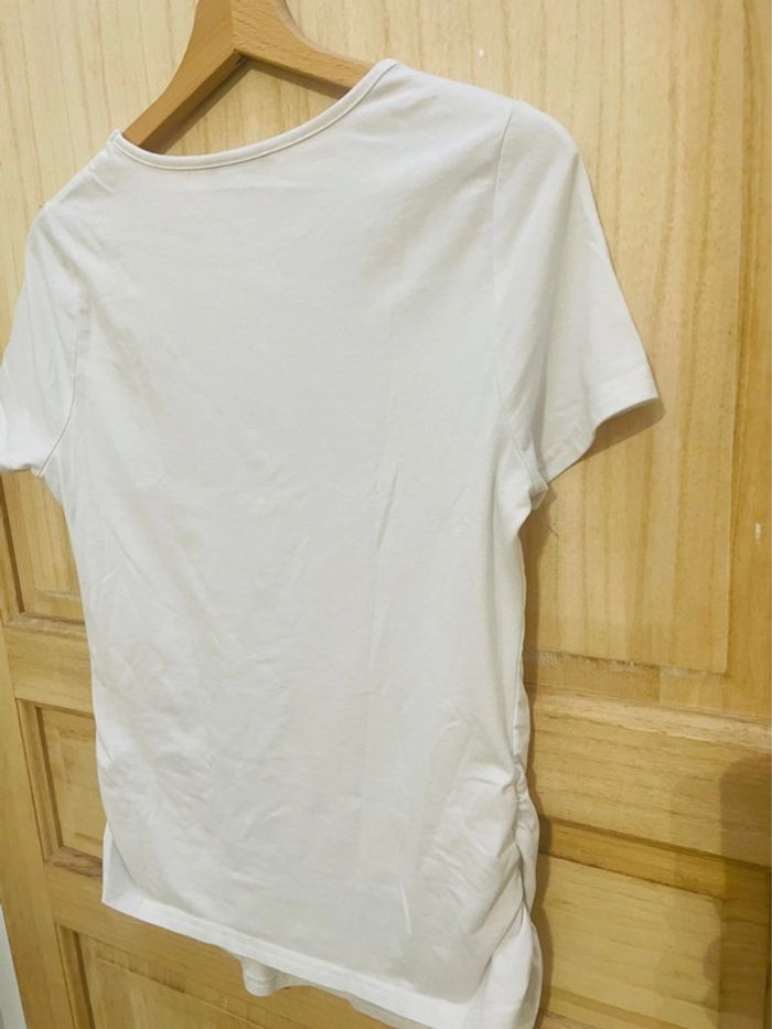 T-shirt manches courtes blanc uni basique simple taille 38 - photo numéro 10