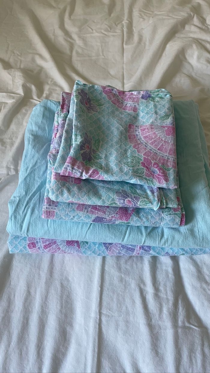 Parure de lit complète 140x190 100% coton fabriqué en France - photo numéro 2