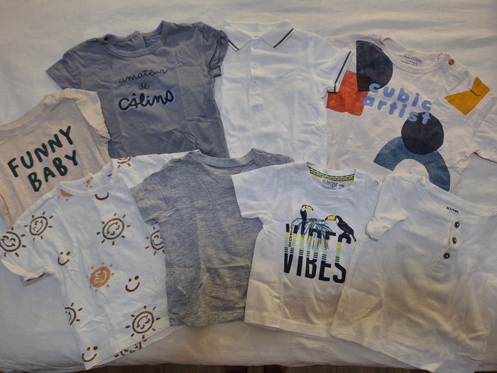 Lot de 8 tee-shirts manches courtes 12 mois