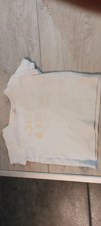 T shirt blanc manches courtes baby Club, taille 18 mois