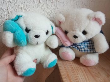 2 peluches ours avec oreiller