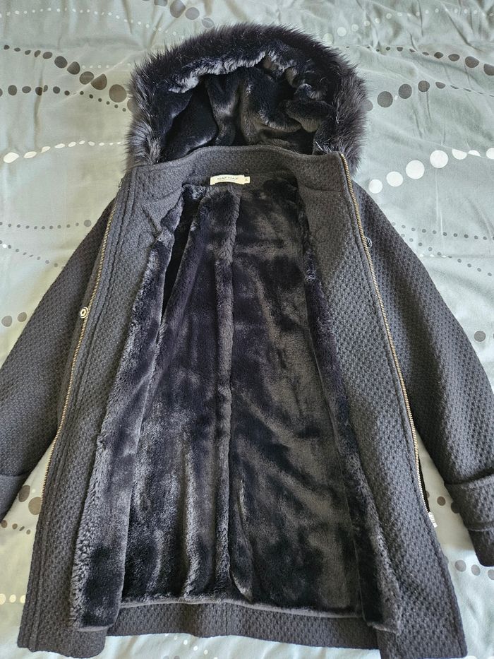 Manteau Nafnaf chic et chaud avec capuche en laine - photo numéro 2