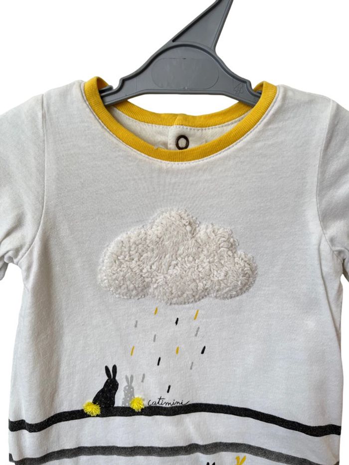 Combinaison molletonnée lapins et nuage - Catimini 1 mois - photo numéro 2
