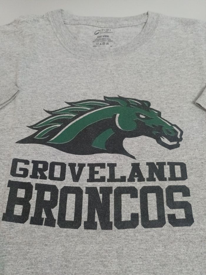 Tee-shirt vintage Groveland Broncos  gris taille M - photo numéro 2