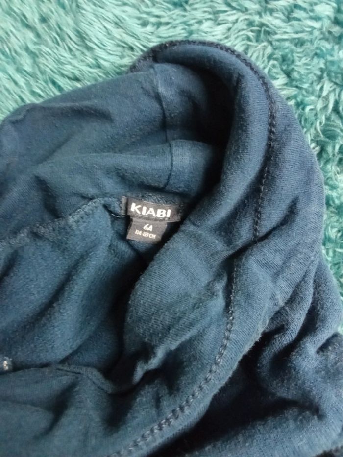 Pull à col bicolore bleu et gris Kiabi 6 ans - photo numéro 3
