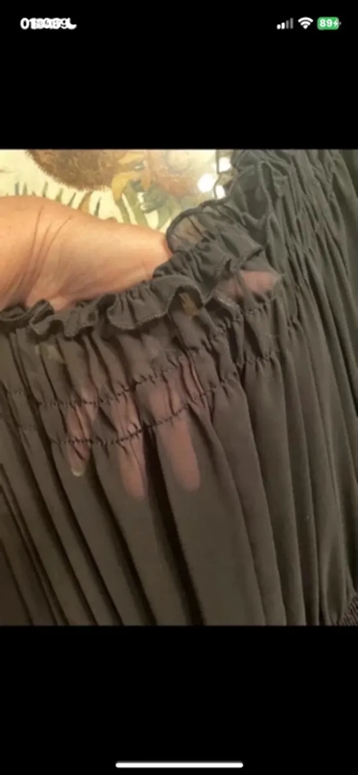Robe noir zara en mousseline taille L - photo numéro 6