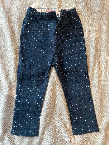 Pantalon fin mi saison été fille pois