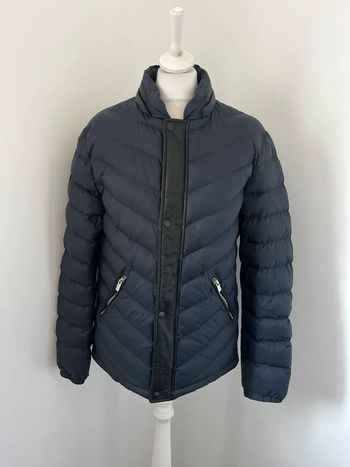 Doudoune marine et cuir The Kooples S