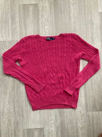 Pull torsadé Ralph Lauren rose femme taille S