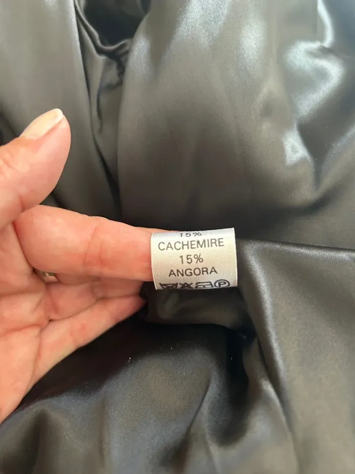 Constantin,caban manteau long noir laine, angora, cachemire , femme, taille 42 - photo numéro 13