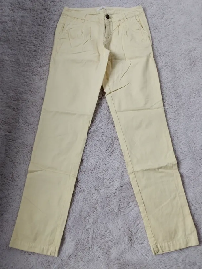 Pantalon chino jaune Promod 34 - photo numéro 3