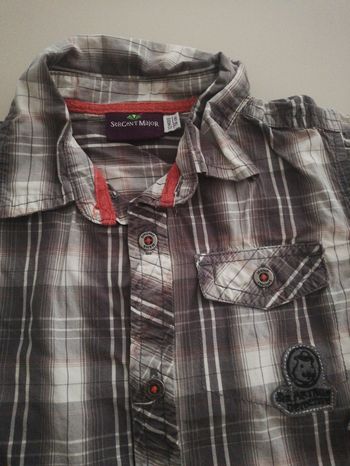 Chemise à carreaux garçon sergent major 12 mois