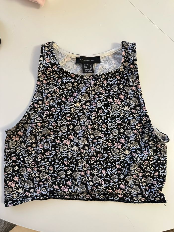 Débardeur noir à fleurs - taille S - Primark