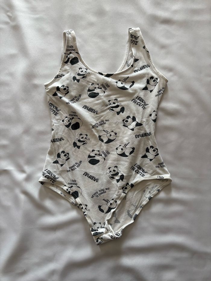 Débardeur/body blanc à motif panda - S/36