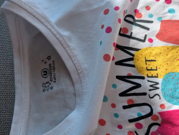 T-shirt manche courte summer fille 4 ans - photo numéro 2
